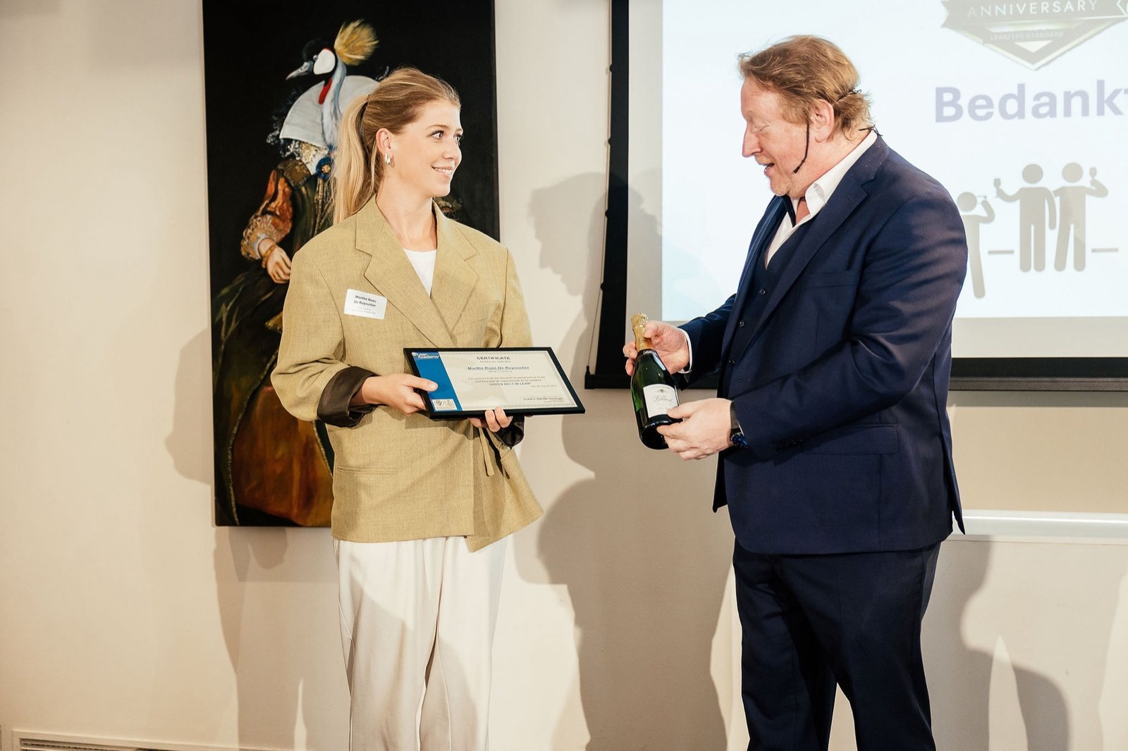 Certificaatmoment tijdens het Lean Academy 20 jaar symposium
