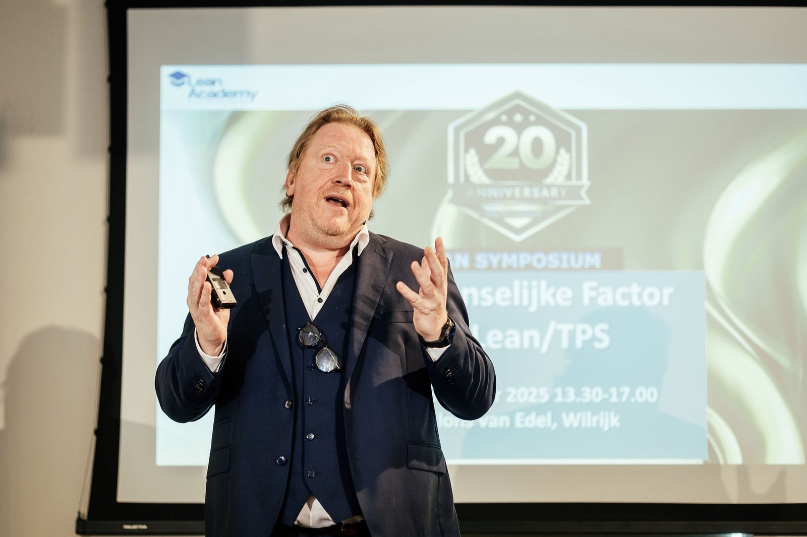 Dirk Van Goubergen spreekt op het Lean Academy 20 jaar symposium